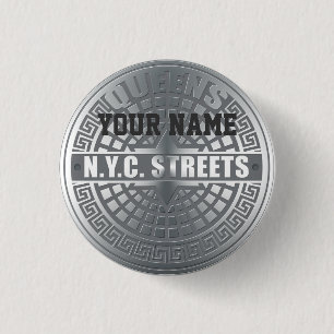 Manhole Covers Queens 3 Cm Round Badge