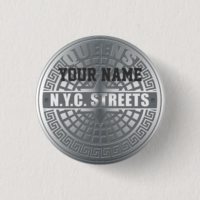 Manhole Covers Queens 3 Cm Round Badge (Front)