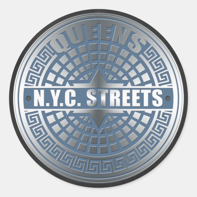 Manhole Covers Queens Classic Round Sticker (Front)
