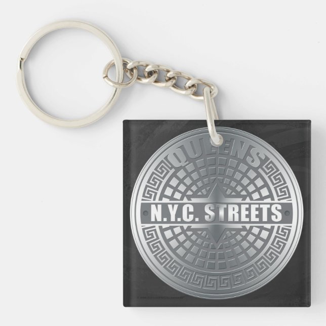 Manhole Covers Queens Key Ring (Front)