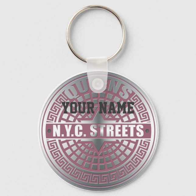 Manhole Covers Queens Key Ring (Front)