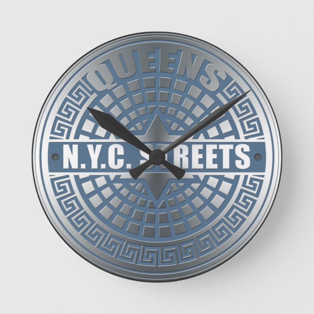 Manhole Covers Queens Round Clock (Front)