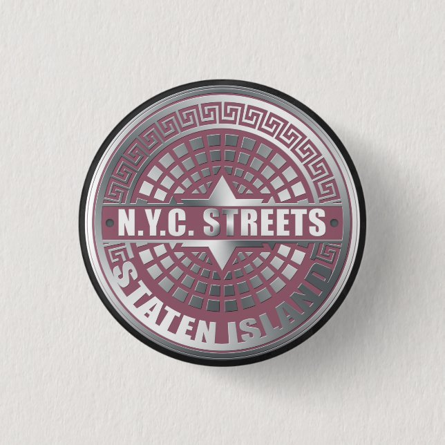 Manhole Covers Staten Island 3 Cm Round Badge (Front)
