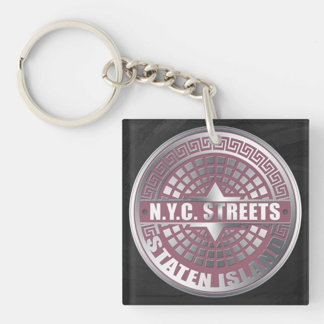 Manhole Covers Staten Island Key Ring (Front)