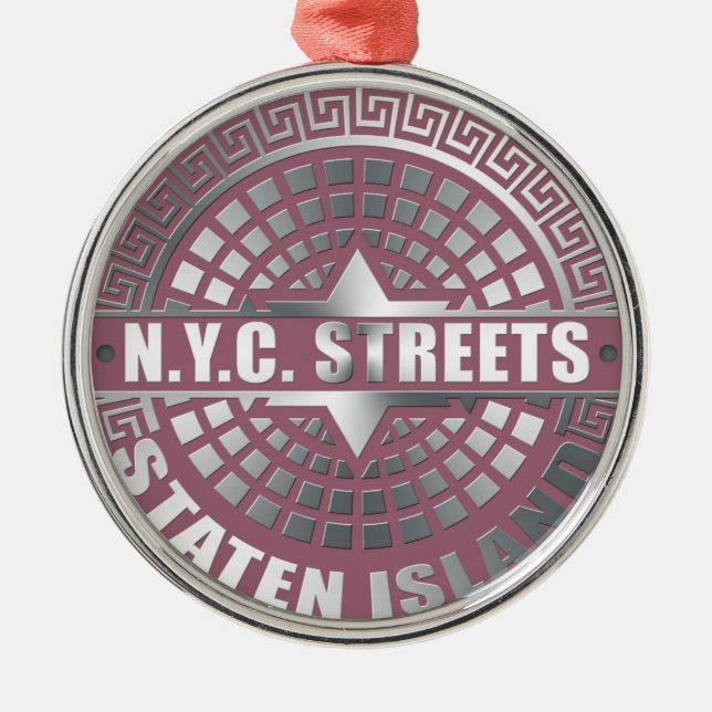 Manhole Covers Staten Island Metal Tree Decoration (Front)