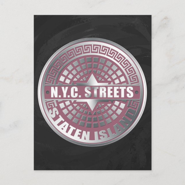 Manhole Covers Staten Island Postcard (Front)