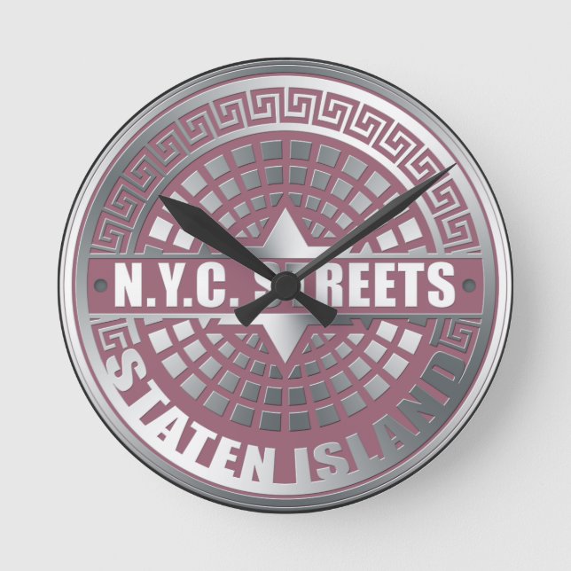 Manhole Covers Staten Island Round Clock (Front)