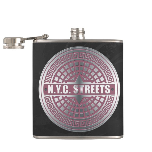 Manhole CoversNYC Hip Flask (Opened)