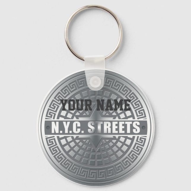 Manhole NYC Key Ring (Front)