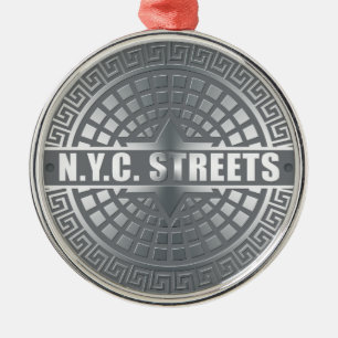 Manhole NYC Metal Tree Decoration