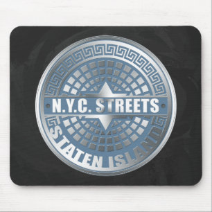 Manhole Staten Island Blue Mouse Mat