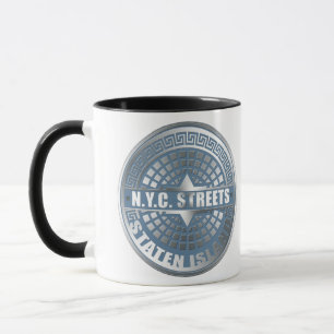 Manhole Staten Island Blue Mug