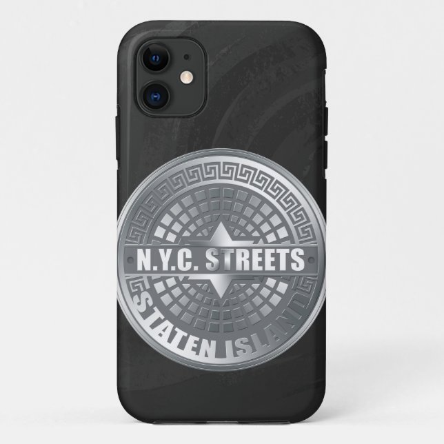Manhole Staten Island Grey Case-Mate iPhone Case (Back)