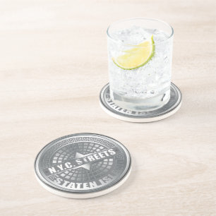 Manhole Staten Island Grey Coaster