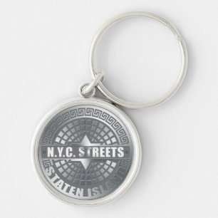 Manhole Staten Island Grey Key Ring