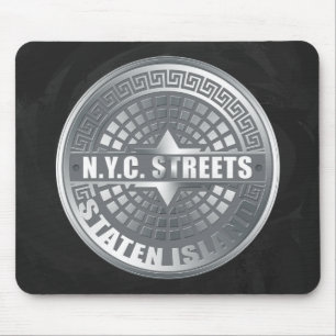 Manhole Staten Island Grey Mouse Mat