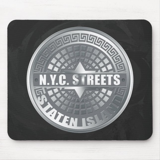 Manhole Staten Island Grey Mouse Mat (Front)