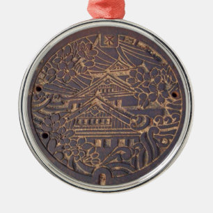 Manholes in Osaka City Metal Tree Decoration