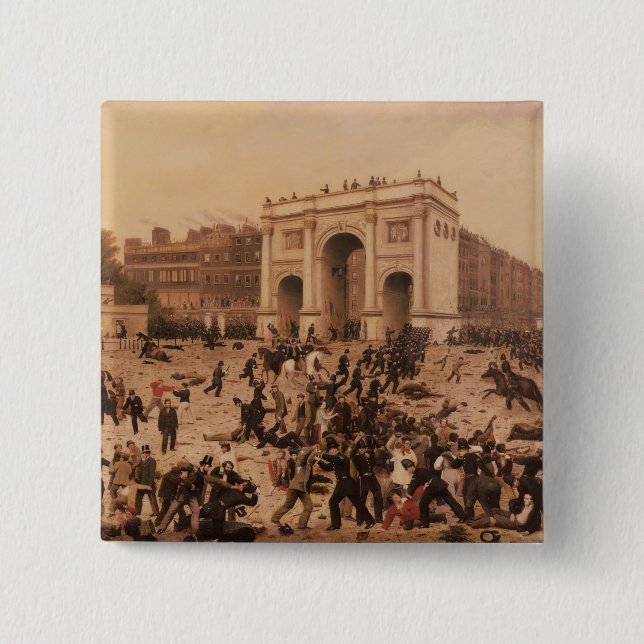 Manhood Suffrage Riots in Hyde Park, 1866 15 Cm Square Badge (Front)