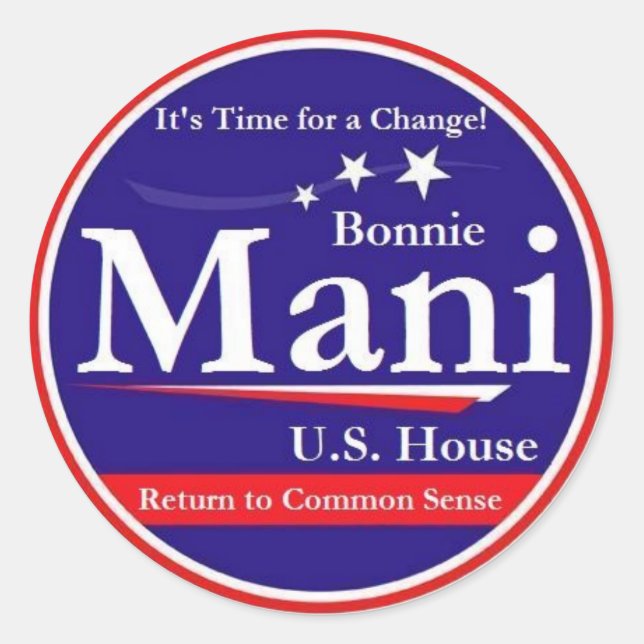 Mani for Congress Classic Round Sticker (Front)