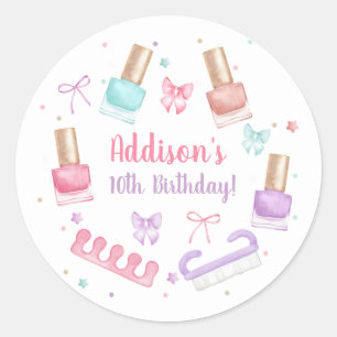 Mani-Pedi Party Manicure Pedicure Nail Polish Classic Round Sticker