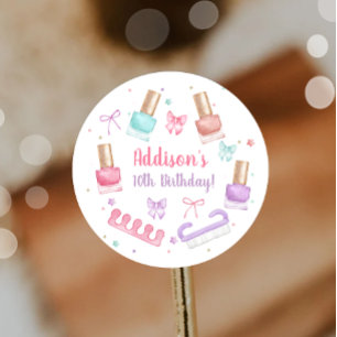 Mani-Pedi Party Manicure Pedicure Nail Polish Classic Round Sticker