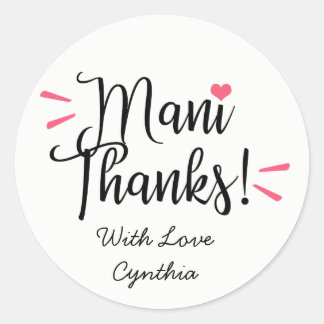 Mani Thanks Labels Stickers