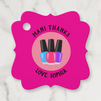 Mani Thanks Spa Party Favour Tags