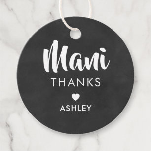 Mani Thanks Tag, Manicure Kit Gift Tag, Chalkboard Favour Tags