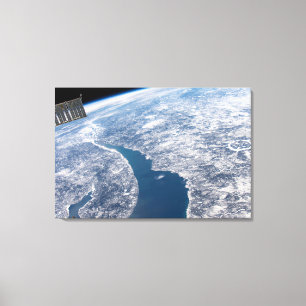 Manicouagan Crater And The St. Lawrence River Canvas Print