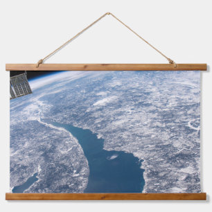 Manicouagan Crater And The St. Lawrence River Hanging Tapestry