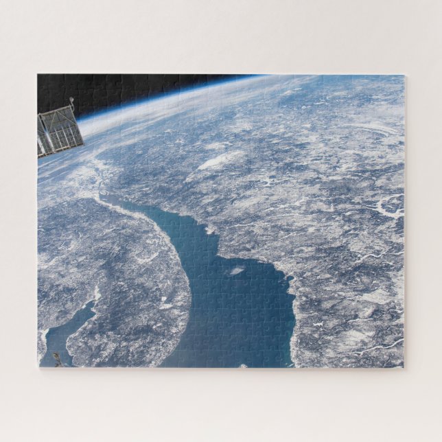 Manicouagan Crater And The St. Lawrence River Jigsaw Puzzle (Horizontal)