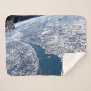 Manicouagan Crater And The St. Lawrence River Sherpa Blanket