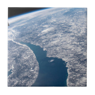 Manicouagan Crater And The St. Lawrence River Tile