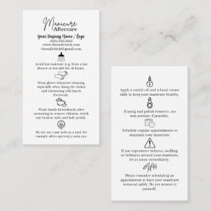 Manicure Aftercare Card