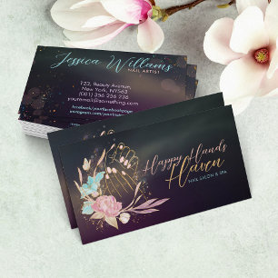 Manicure Hands and Flowers - Watercolor  Business Card