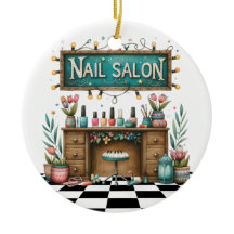 Manicure Nail Salon  Ceramic Ornament
