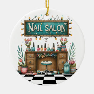 Manicure Nail Salon  Ceramic Ornament
