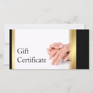Manicure Nail Salon Gift Certificate Simple White Thank You Card