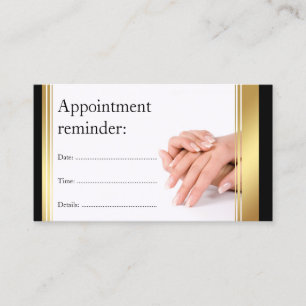Manicure Nail Salon White Next Visit Reminder Card