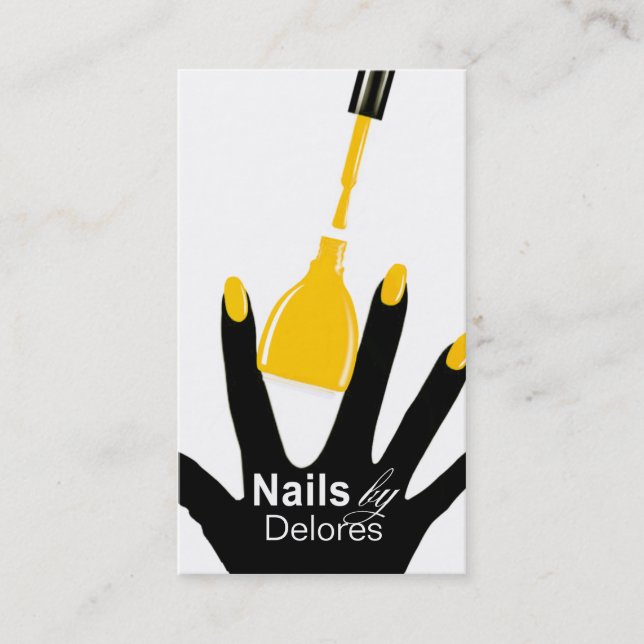 MANICURE PEDICURE Nail Salon yellow Business Card (Front)