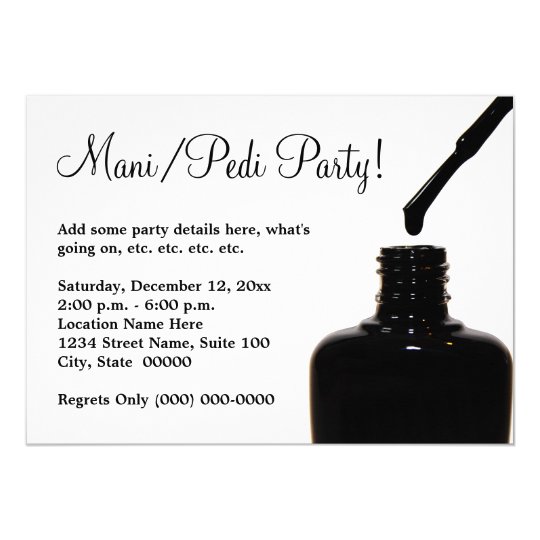 Manicure Pedicure Party Card