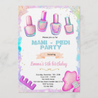 Manicure pedicure spa party invitation