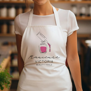 Manicure Pink Nail Polish Beauty Professionals Apron