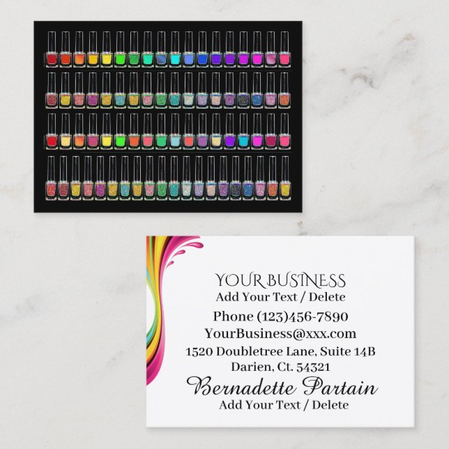 Manicure Salon - Nail Technician - Nail Art  Busin Business Card (Front/Back)