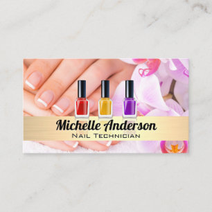 Manicured Hands   Nail Polish Bottles Business Card