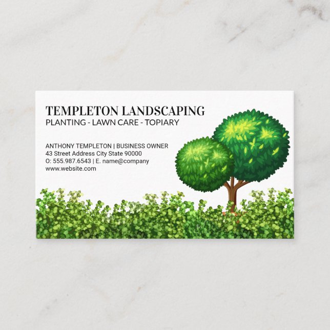 Manicured Tree | Bushes | Landscape Business Card (Front)