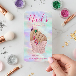 Manicurist Artist Stylish Nail Salon Chic Opal Business Card