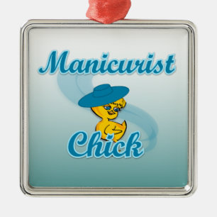 Manicurist Chick #3 Metal Tree Decoration