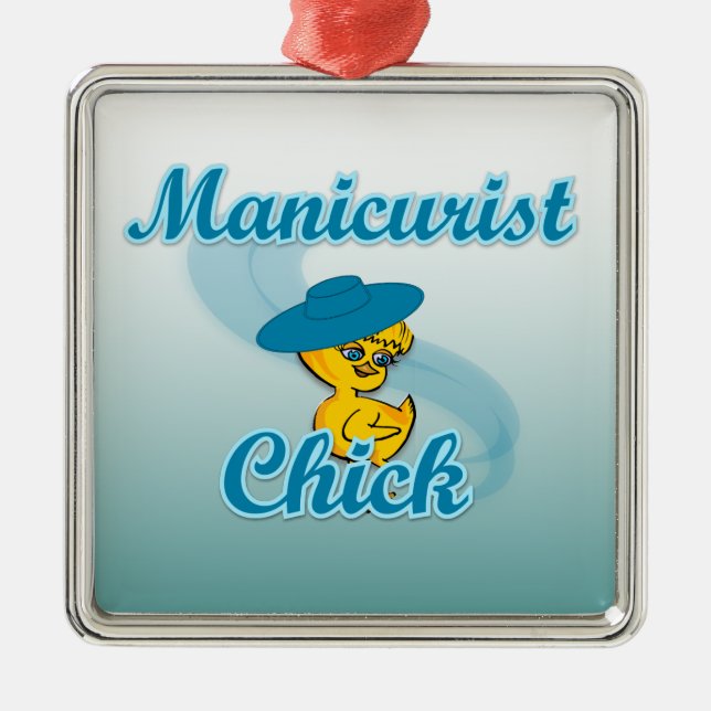 Manicurist Chick #3 Metal Tree Decoration (Front)